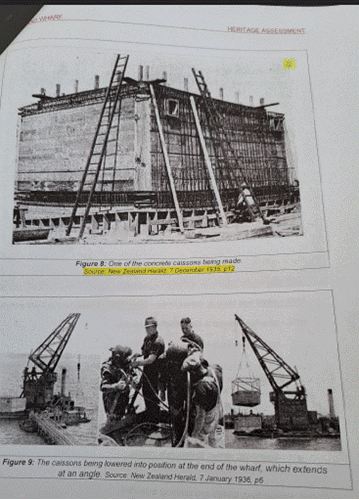Building of the caissons for the 1939 wharf rebuild on Motuihe
