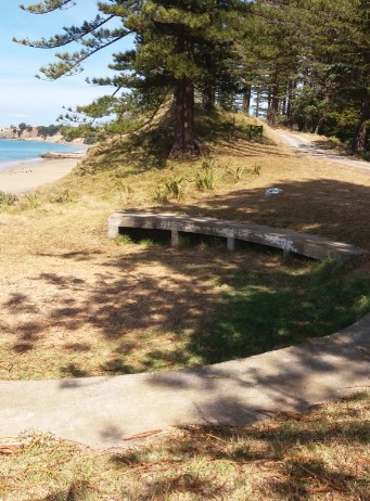Gun emplacement overlooking Ocean Beach on Motuihe