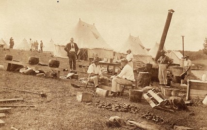 Tents used to accommodate internees on Motuihe Island