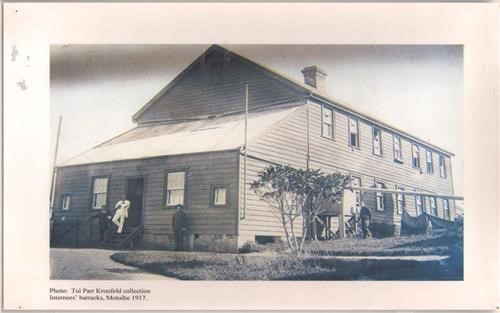 Two-storey barracks building on Motuihe used to house internees during WWI