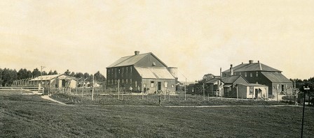 View of the Motuihe internment camp after the escape with security fences erected