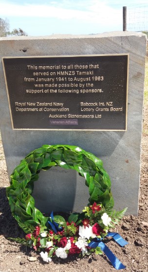 Memorial plaque honouring men who served in the Navy on Motuihe