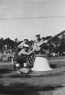 QF 6-pdr Hotchkiss gun used for anti-aircraft work on Motuihe