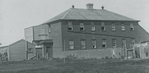 One of the two buildings built for the quarantine station on Motuihe