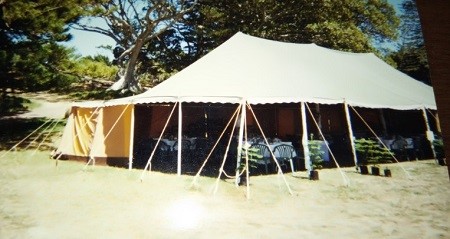Ronnie catered for corporate groups and weddings using a large marquee on Motuihe