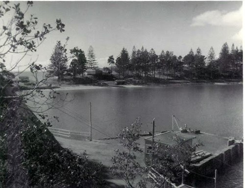 The stone jetty known as The Block or The Mole on Motuihe